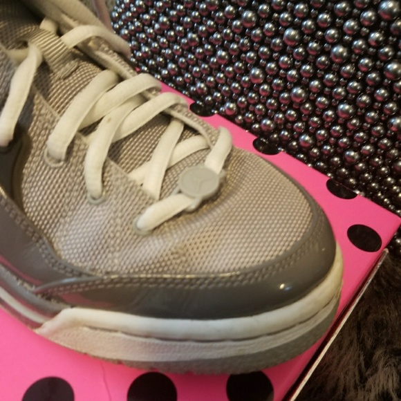 SOLD Big Kids Grey Nike High Top Jordans - Picture 6 of 8
